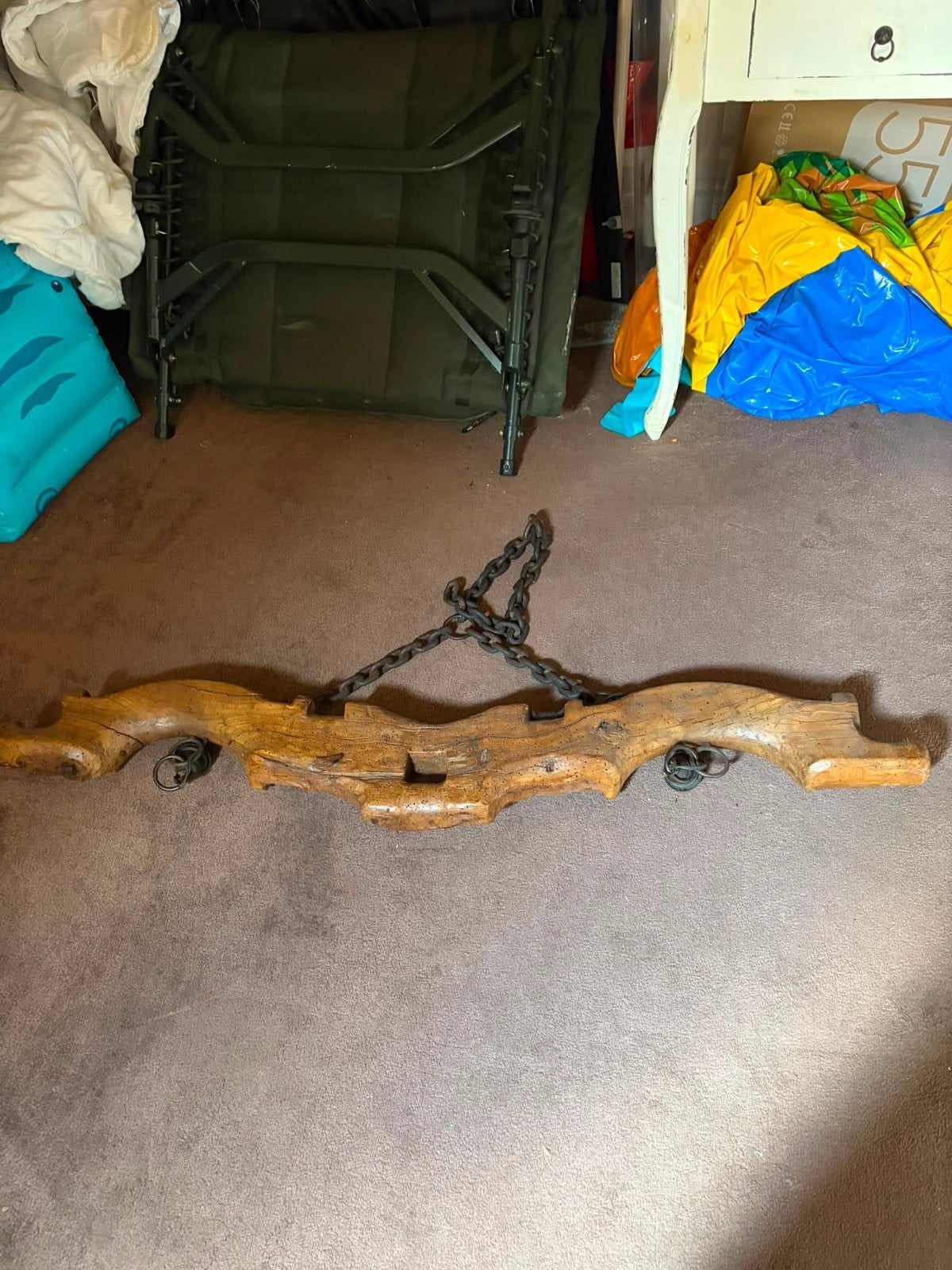 Antieke houten juk met ketting, Ophalen of Verzenden