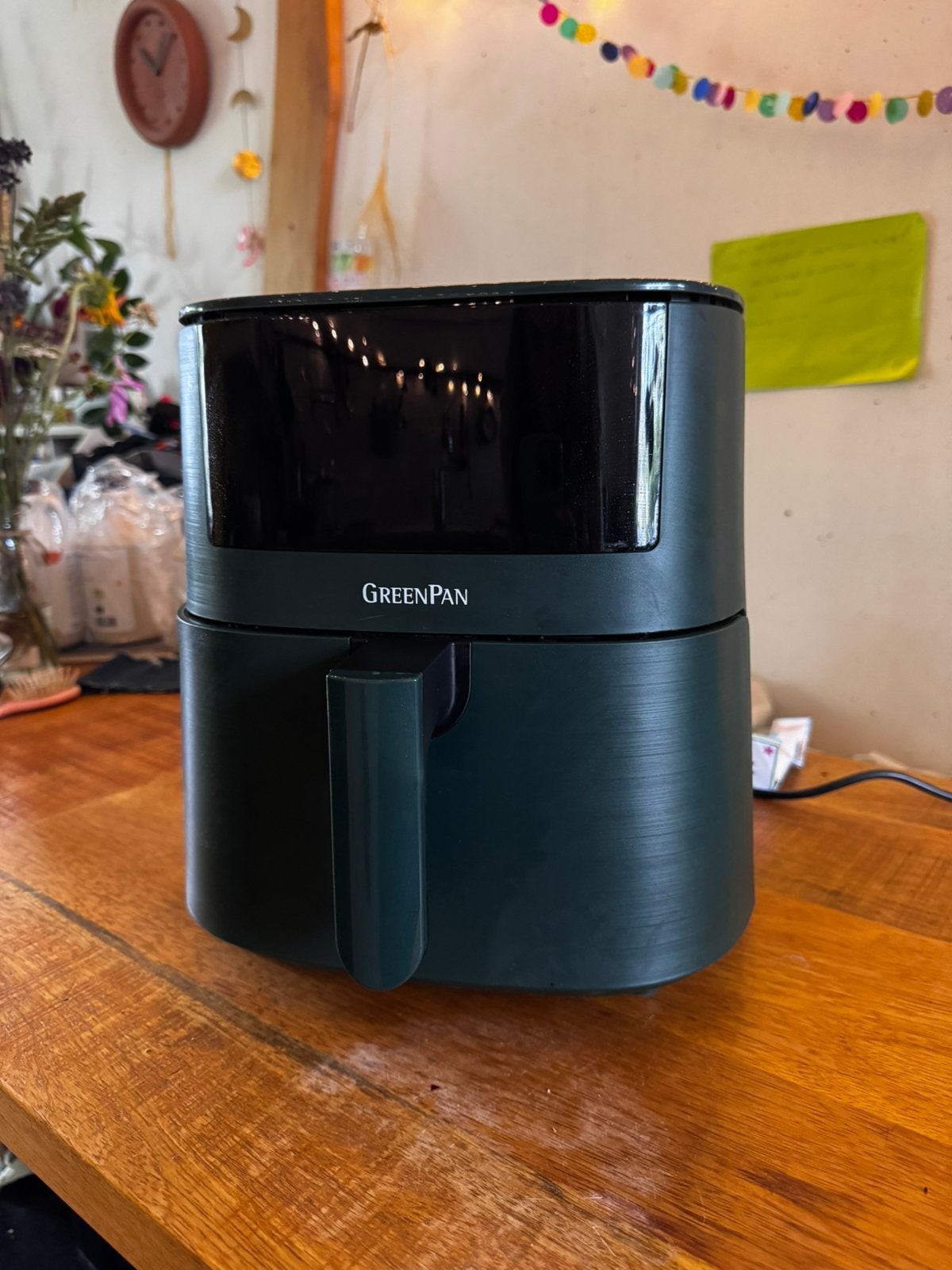 Greenpan xxl Airfryer Pine green, Ophalen, Zo goed als nieuw, Airfryer XXL, 1500 gram of meer