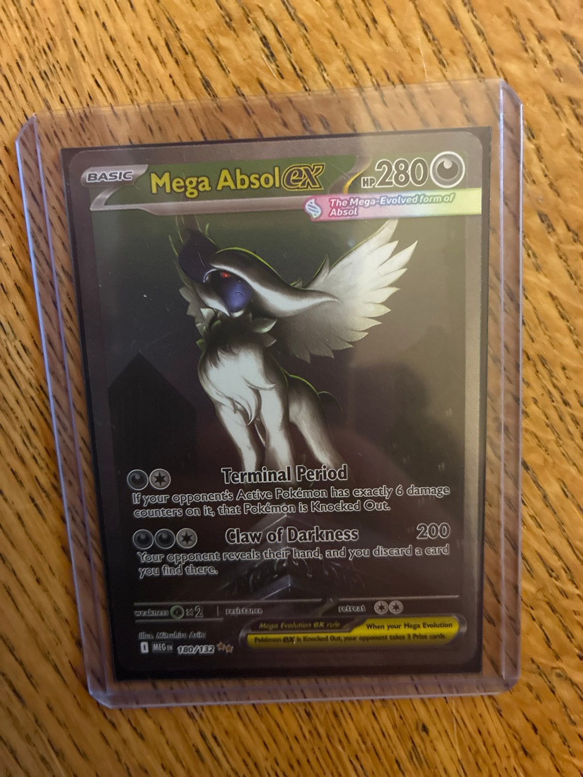 Mega Absol EX Pokémon Kaart - Mega Evolutie, Ophalen of Verzenden, Zo goed als nieuw, Losse kaart, Foil