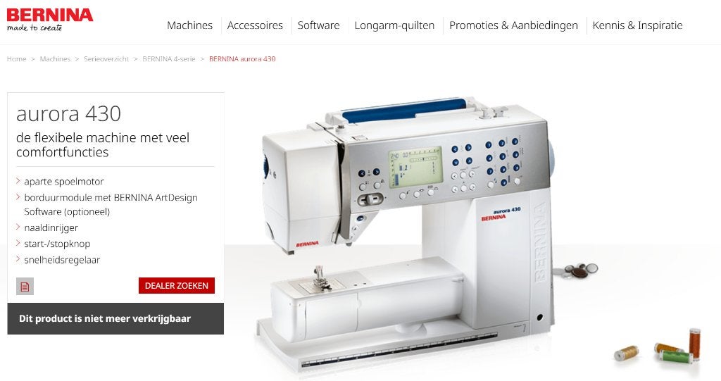Bernina aurora 430 te koop gevraagd, Ophalen of Verzenden, Gebruikt, Naaimachine, Bernina