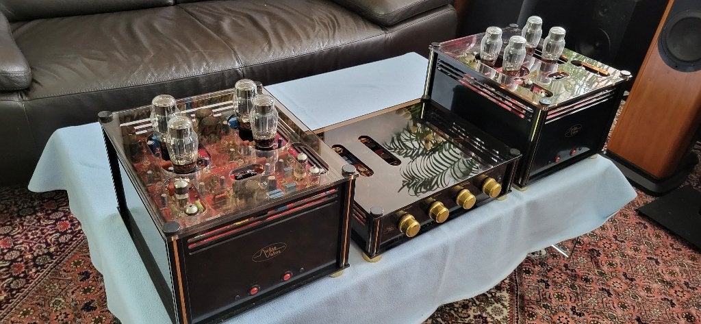 Exclusive High End AUDIO VALVE pre + monoblokken, Ophalen, Versterker