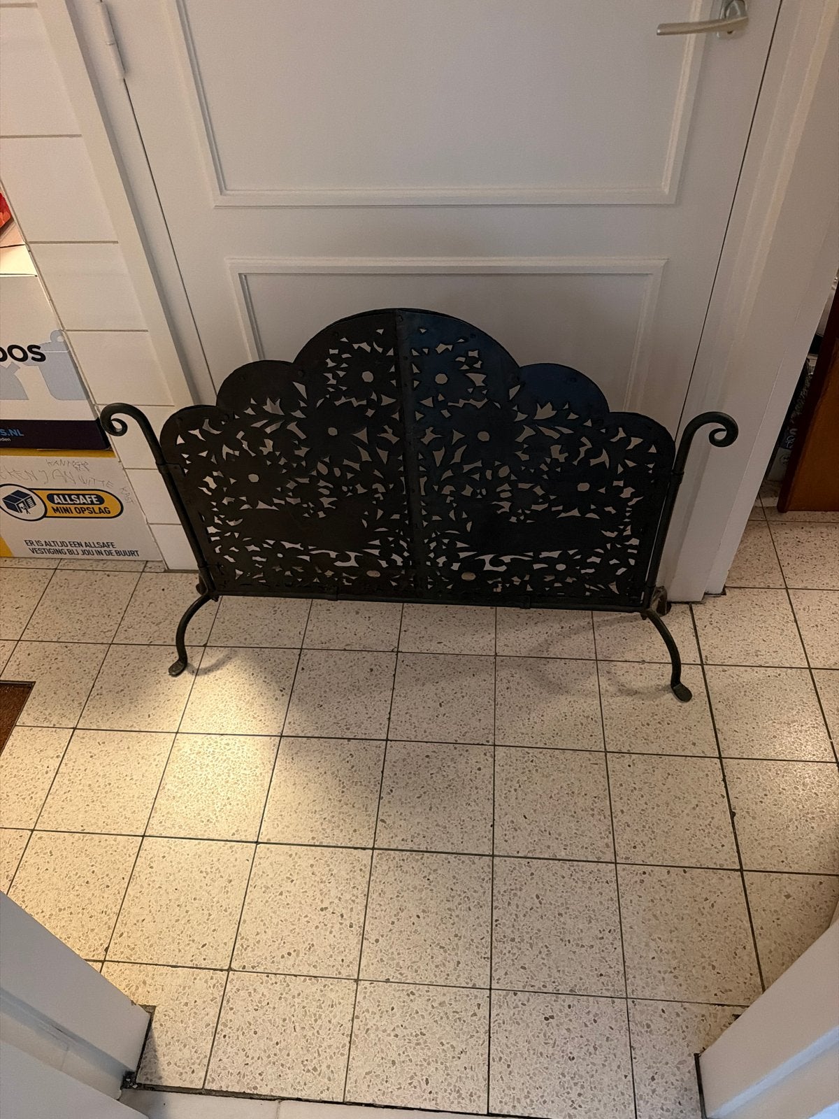 Decoratief haardscherm met bloemenpatroon, Huis en Inrichting, Haarden, Ophalen, Gebruikt, Overige soorten