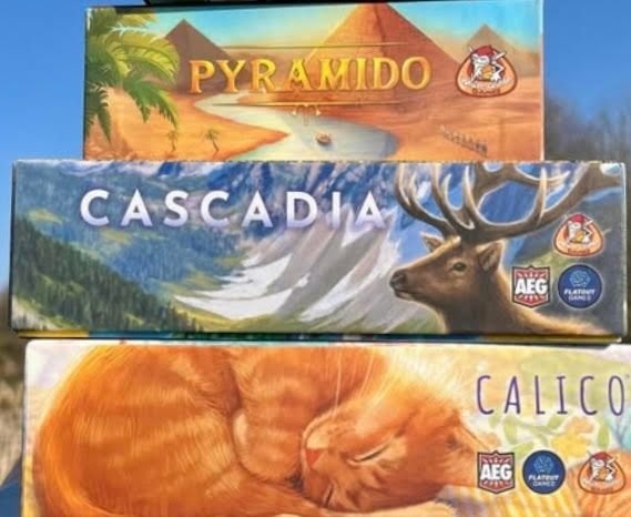 Bordspelbundel Calico, Pyramido & Cascadia - Nieuw in doos, White Goblin Games, Nieuw, Ophalen of Verzenden, Info@whitegoblingames.com