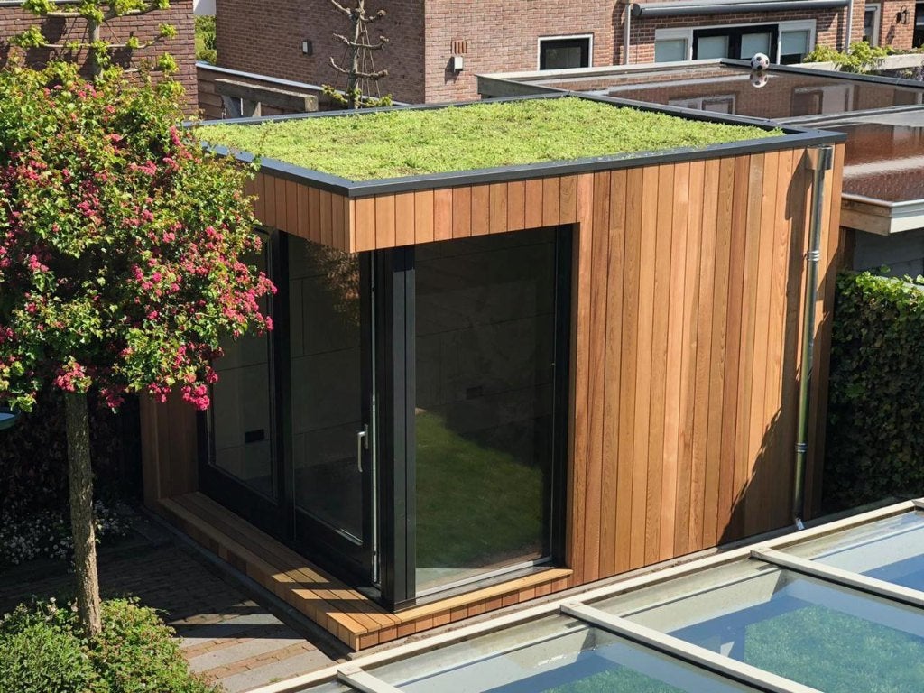 Mobiel Tuinkantoor, Ophalen, 250 tot 500 cm, Hout, 200 tot 400 cm