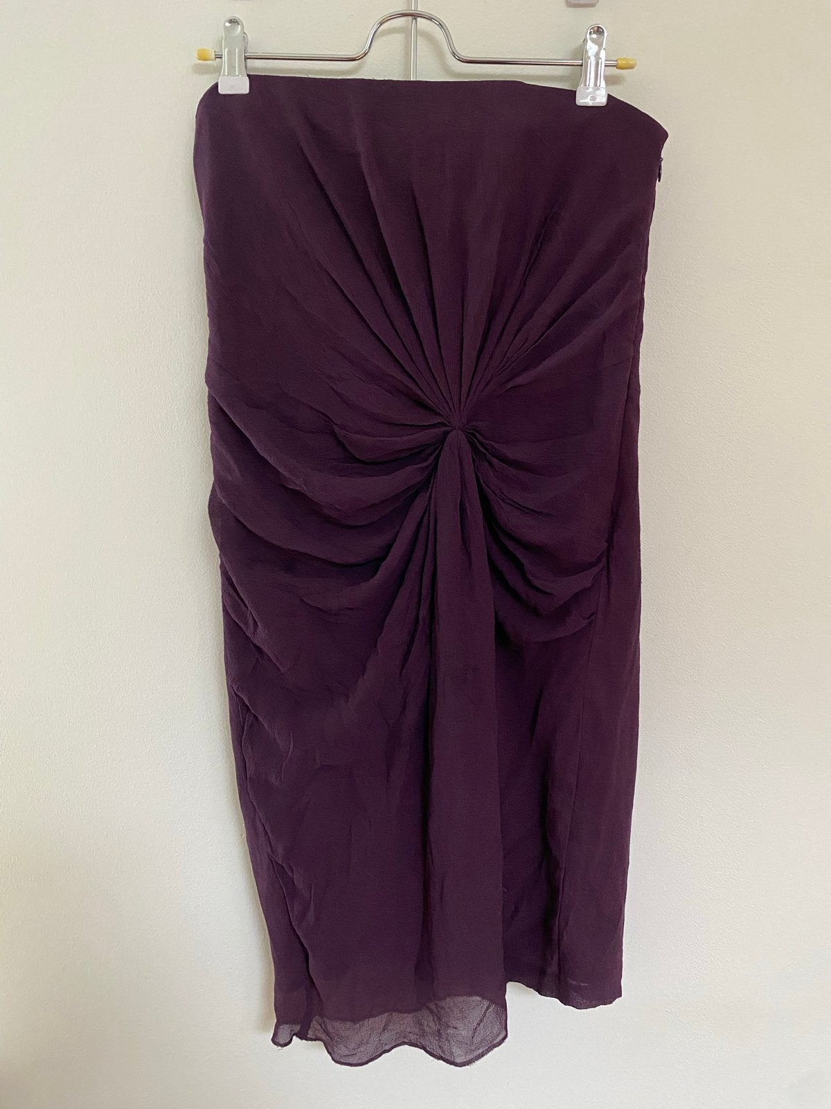 Club Monaco Strapless Jurk Maat 36 (S) Paars, Ophalen, Paars, Zo goed als nieuw, Knielengte