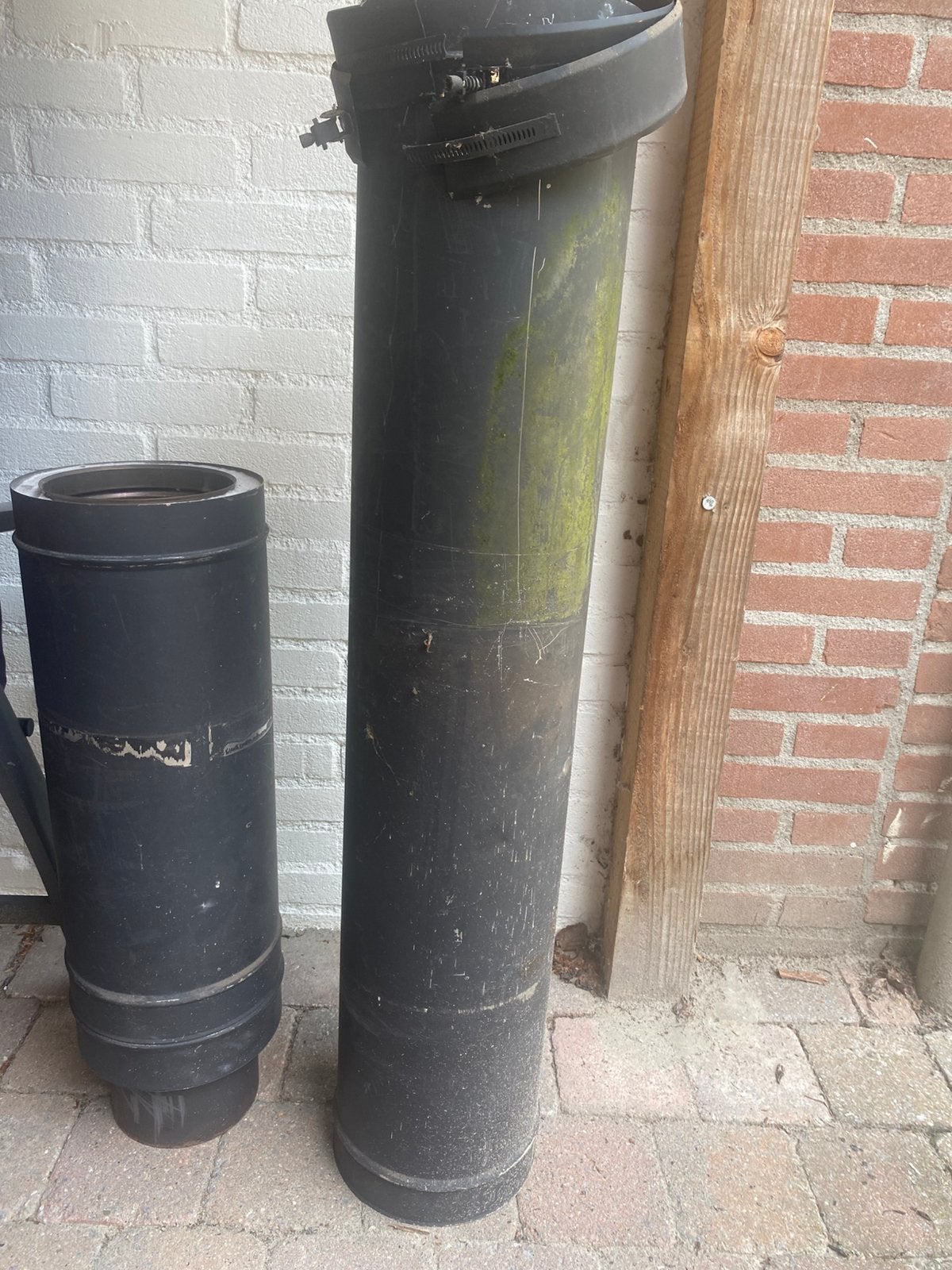 Dubbelwandige kachelpijp, Ophalen, Gebruikt, Houthaard