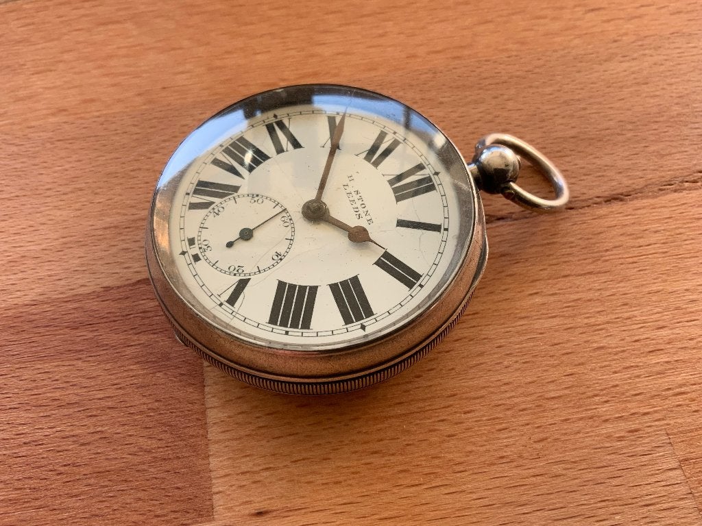 Antiek Zilveren Zakhorloge H. Stone Leeds, Overige merken, Zakhorloge, Ophalen of Verzenden, Voor 1900