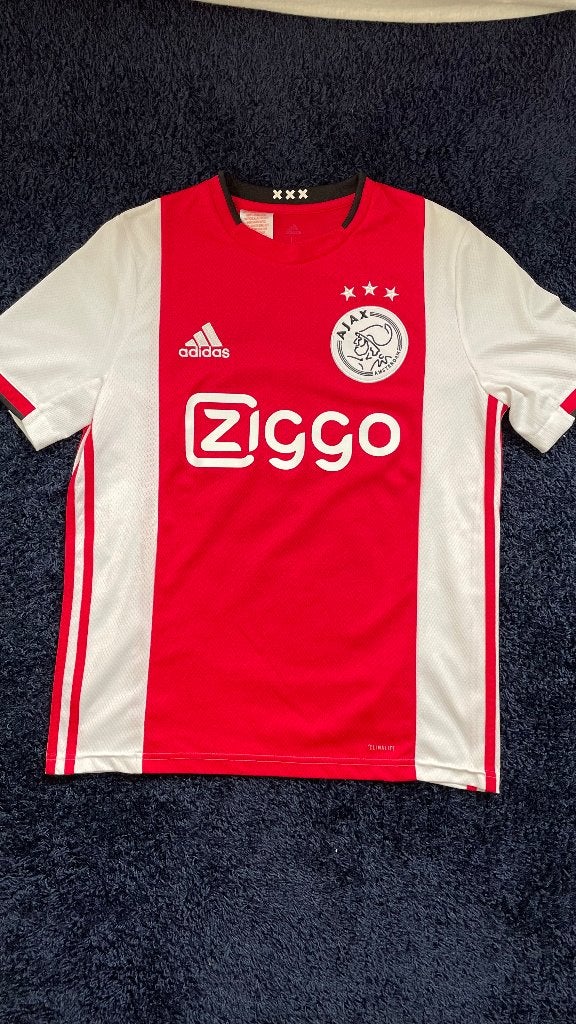 Ajax shirt thuisshirt rood wit maat 164, Ajax, Jongen of Meisje, Ophalen of Verzenden, Zo goed als nieuw