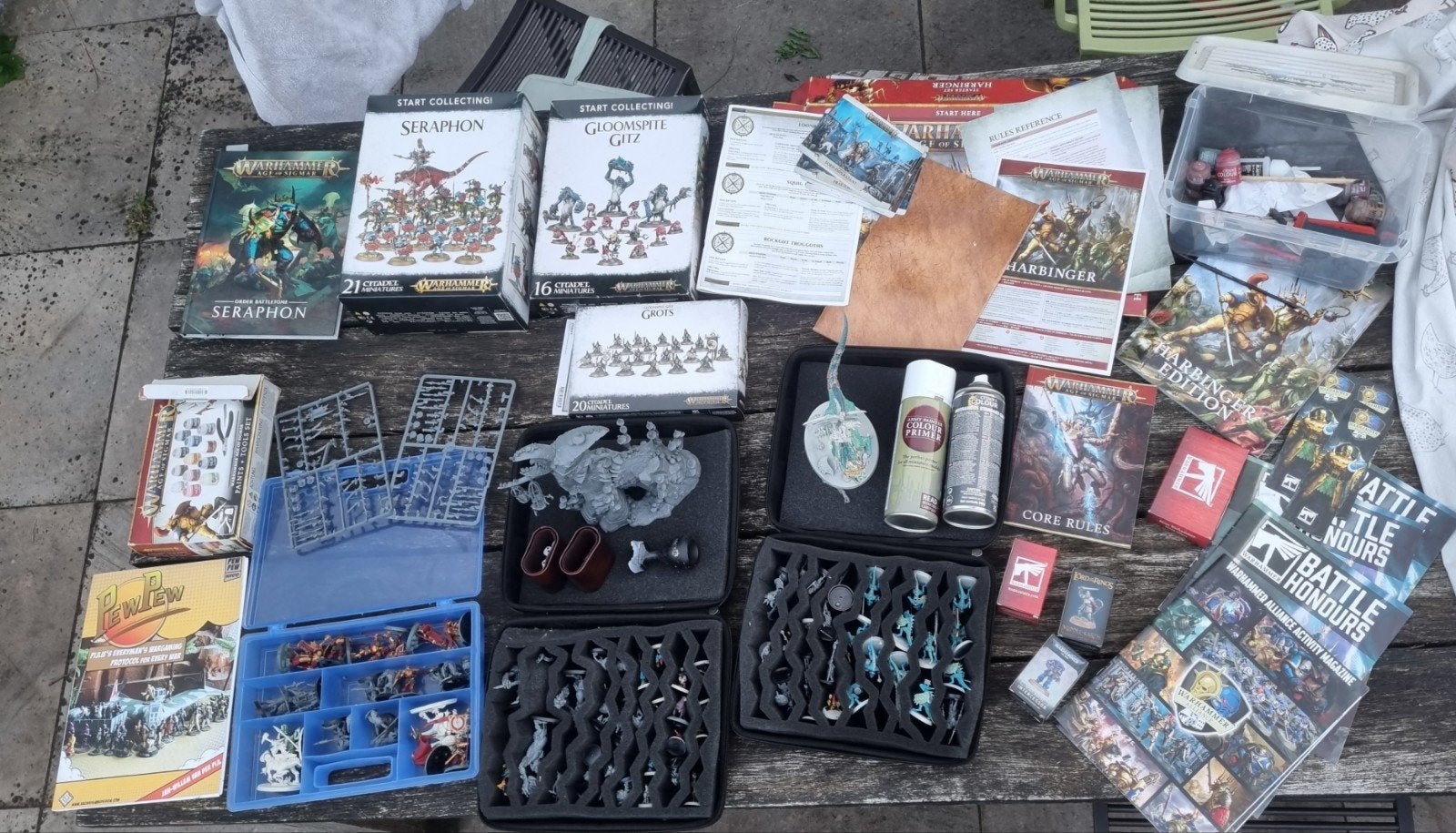 Warhammer AoS Seraphon, Gloomspite Gitz, Harbringer, verf +, Ophalen of Verzenden, Gebruikt, Warhammer