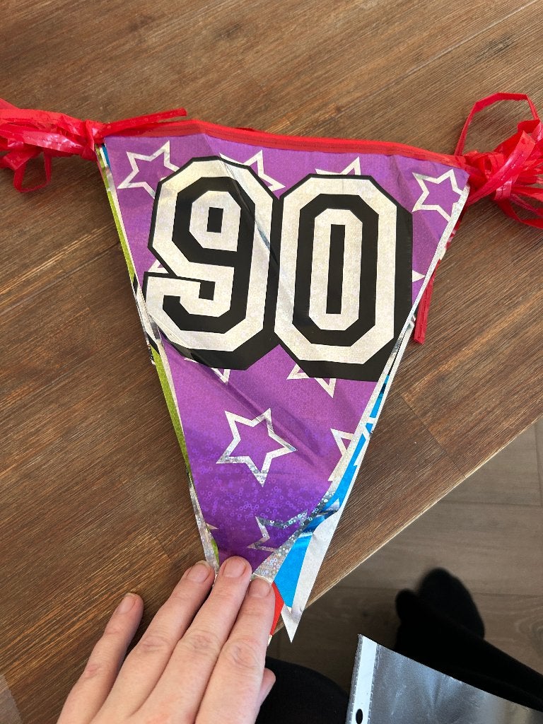 Slinger 90 jaar, Ophalen of Verzenden, Gebruikt, Versiering, Verjaardag