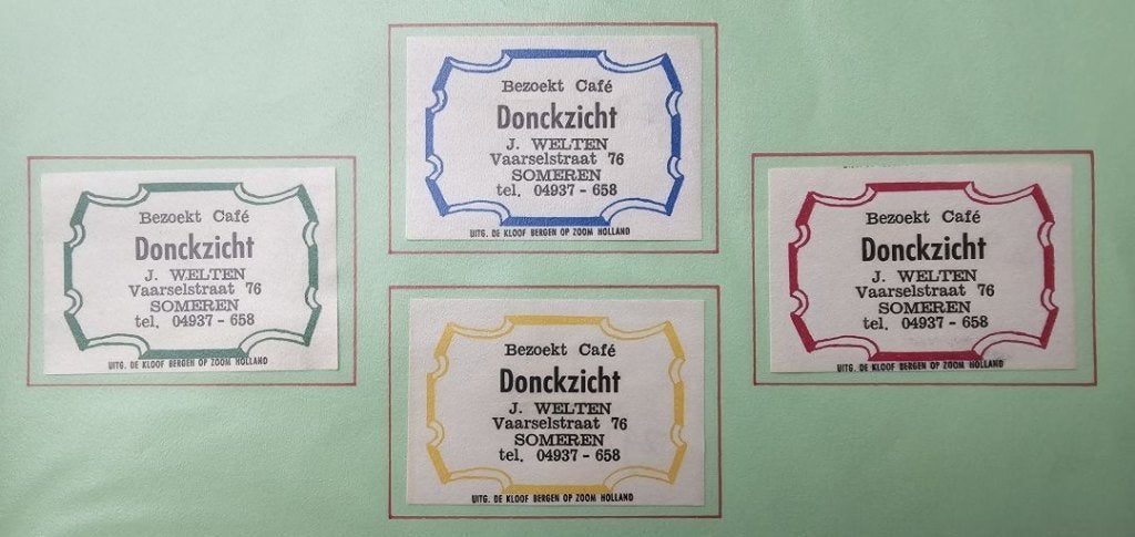 Bezoekt Café Donckzicht J. Welten te Someren, Ophalen of Verzenden, Zo goed als nieuw, Luciferdoosjes of -merken