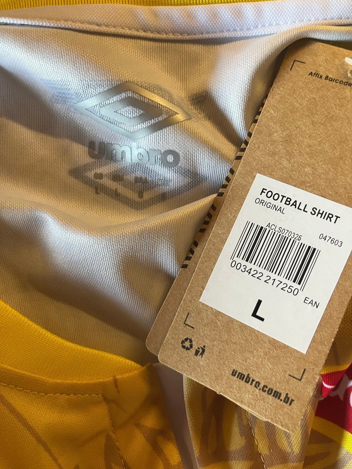 Umbro Santos FC Neymar Jr. Thuisshirt Maat L, Maat 52/54 (L), Verzenden, Geel, Nieuw