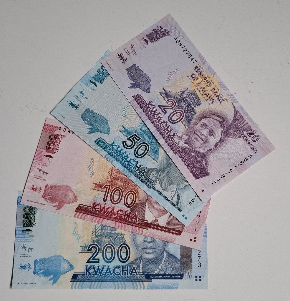 MALAWI 4 bankbiljetten, Postzegels en Munten, Ophalen of Verzenden, Overige landen, Setje