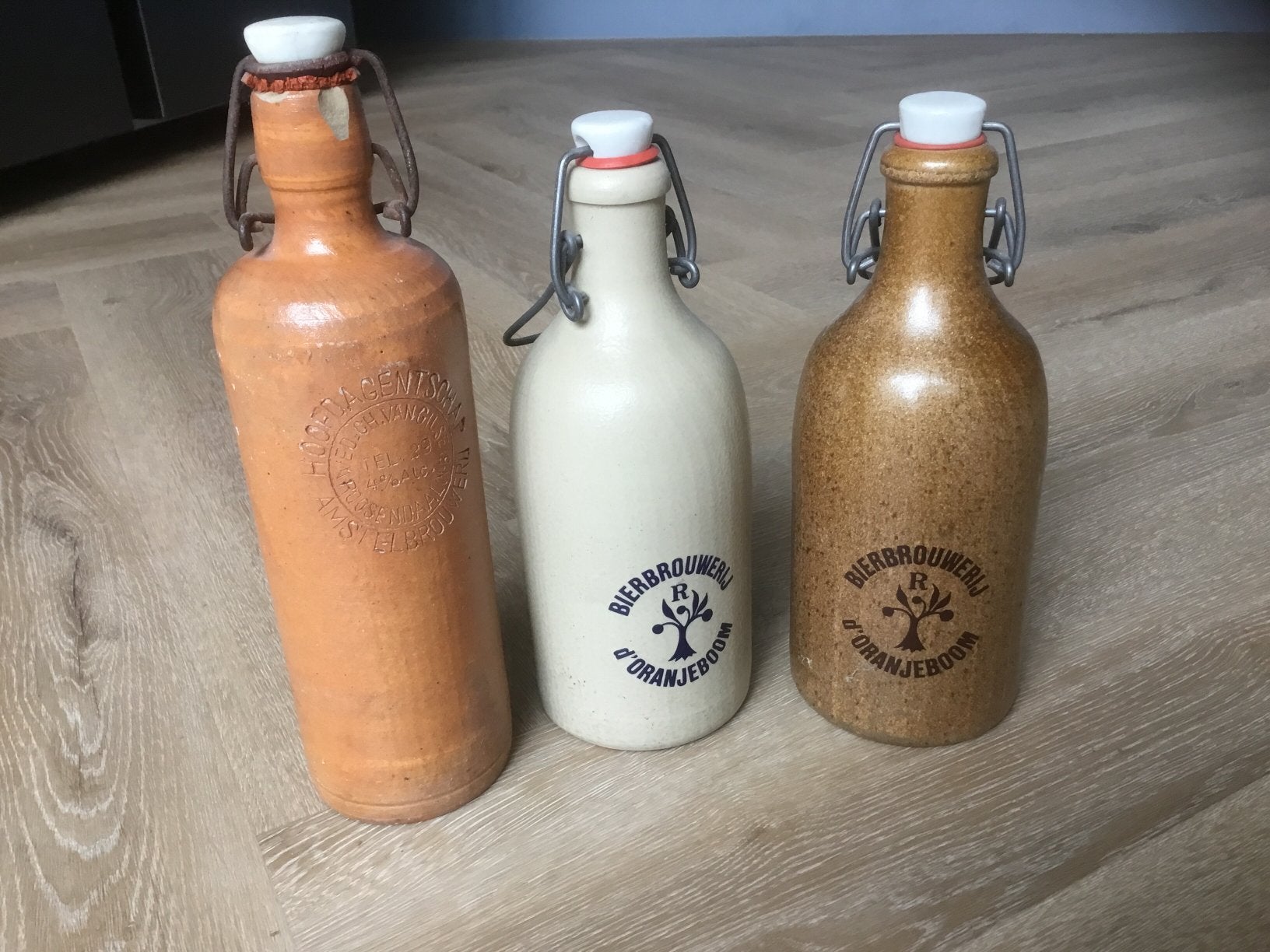 3 Vintage bierflessen, Ophalen of Verzenden