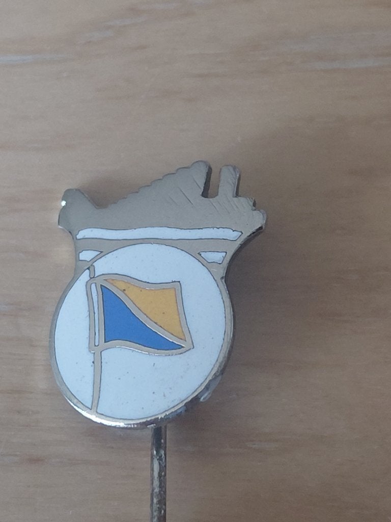 Speld Boskalis Baggerschip, zilver(kleurige) uitvoering., Ophalen of Verzenden, Zo goed als nieuw, Transport, Speldje of Pin