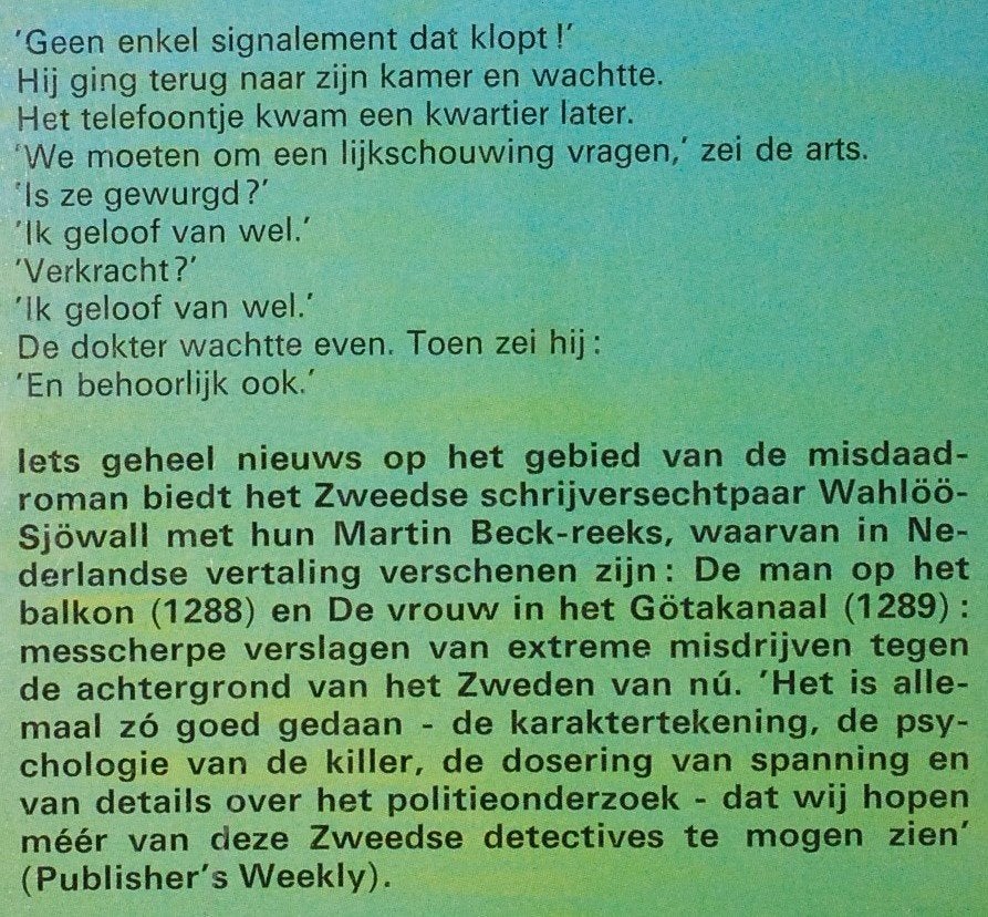 De vrouw in het Götakanaal - Sjöwall & Wahlöö (Martin Beck), Boeken, Verzenden, Gelezen