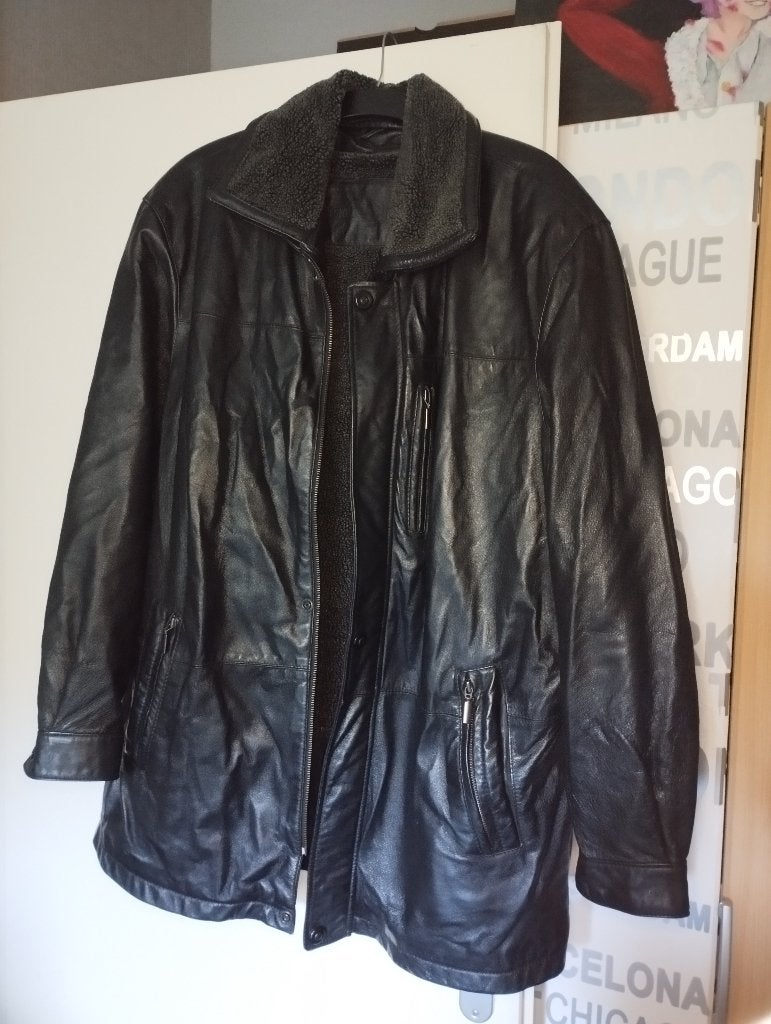 Echt leren jas met uitneembare fleece voering Angelo Litrico, Maat 52/54 (L), Verzenden, Angelo Litrico, Zwart