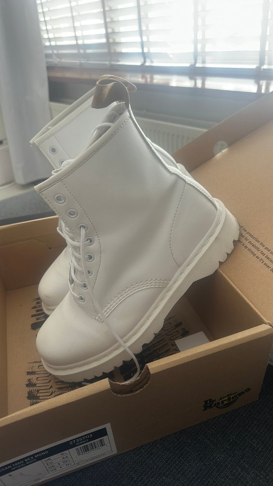 Dr. Martens Vegan 1460 Bex Mono Optical White, Ophalen, Nieuw, Wit, Lage of Enkellaarzen
