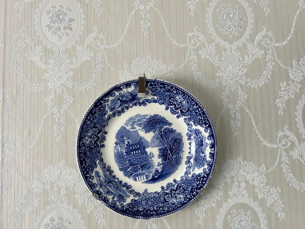 Delfts blauw wandbord met Hollands landschap - Vintage stijl, Ophalen