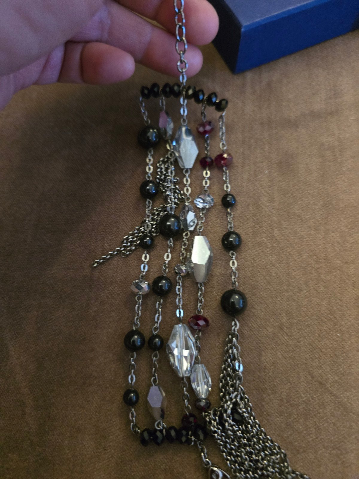 Swarovski kettingen en oorbellen set, Met kristal, Overige materialen, Zwart, Ophalen of Verzenden