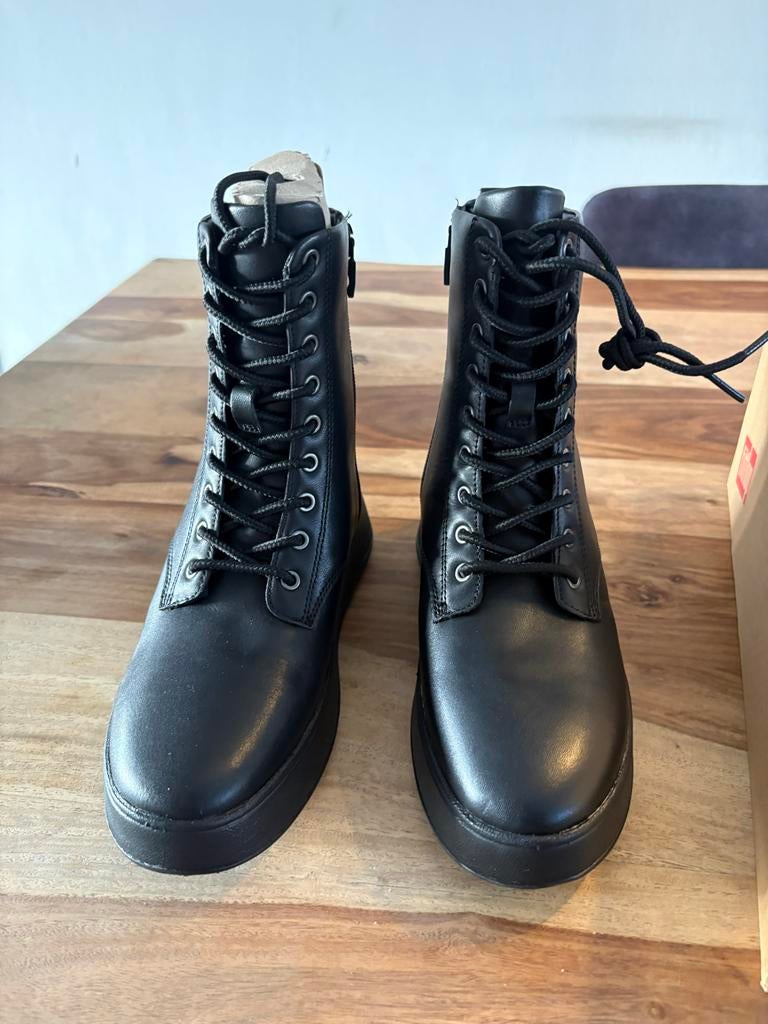 Nieuwe FitFlop Workerboot Leer Zwart Maat 38, Ophalen, Zwart, Lage of Enkellaarzen, Nieuw
