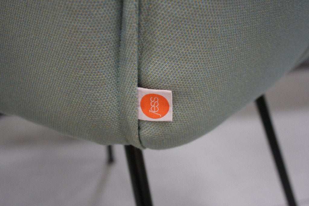 2 x eetkamerstoel Sanne Jess Design metaal stof lichtblauw, Huis en Inrichting, Ophalen, Twee, Blauw, Zo goed als nieuw