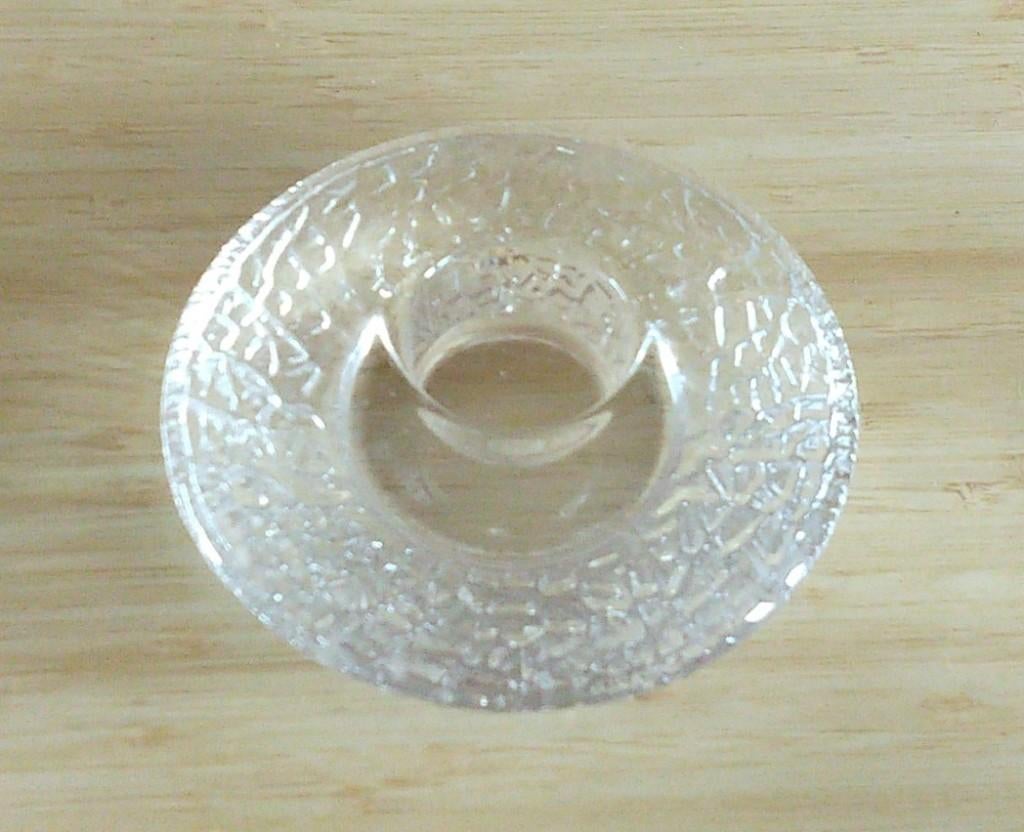 votive Orrefors discus kistalglas votive, volgnr 14, Overige materialen, Gebruikt, Overige kleuren, Ophalen of Verzenden