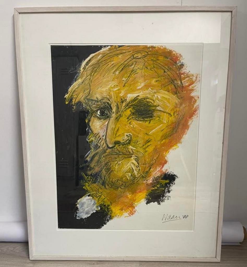 Expressief portret Pieter Hardenbol (Haan, Antiek en Kunst, Kunst | Schilderijen | Modern, Ophalen of Verzenden