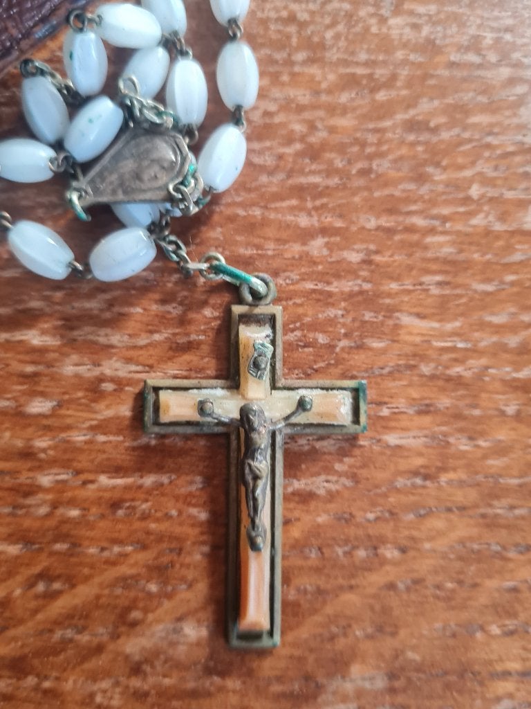 zeer oude rozenkrans met bewaar etui, Ophalen of Verzenden