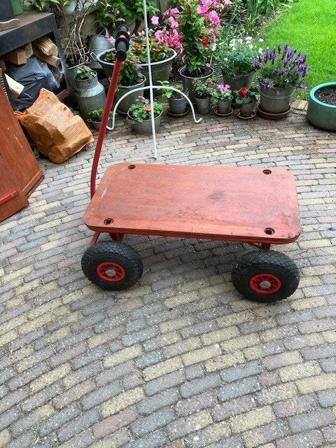 houten bolderkar, Ophalen, Gebruikt