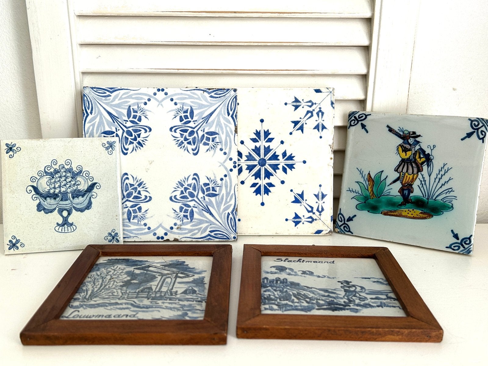Lot oude verschillende wandtegels delfts blauw makkum, Antiek en Kunst, Ophalen