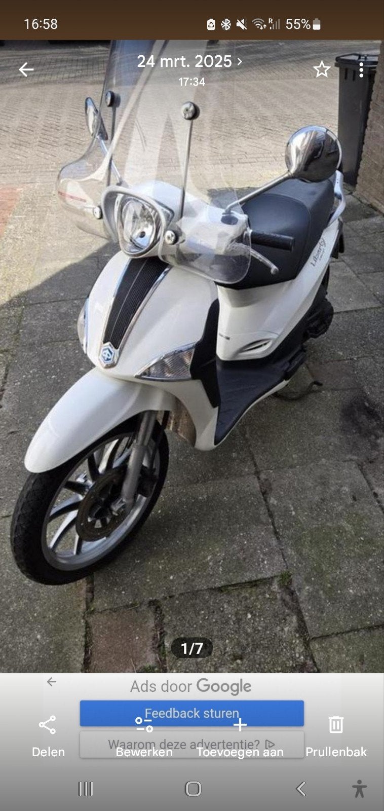 brom scooter piaggio liberty, Ophalen, Gebruikt, Overige modellen, Maximaal 45 km/u