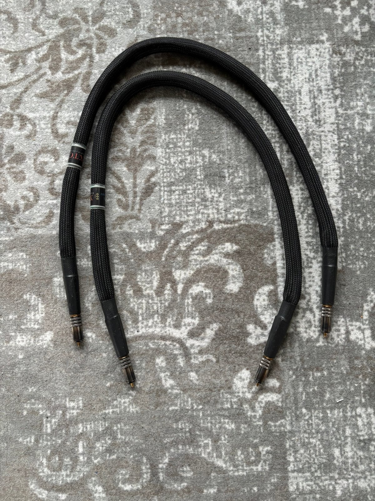 XTC Black Ultimate audio cables met RCA connectors 94 cm, Ophalen of Verzenden, Zo goed als nieuw, Minder dan 2 meter, Interlink-kabel