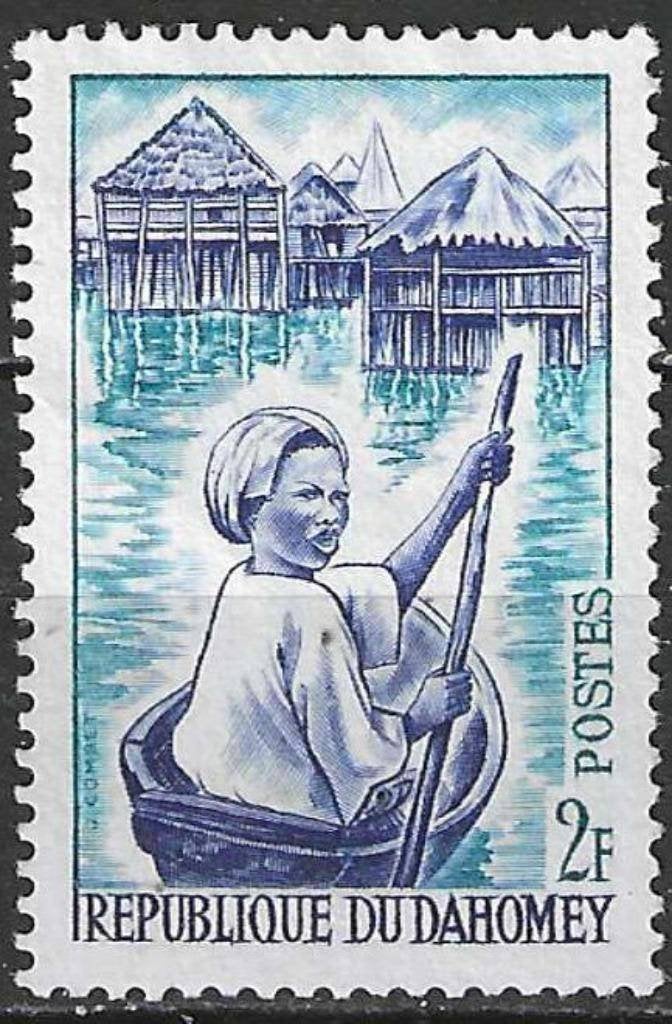 Dahomey 1963 - Yvert 179 - Lokale types - Kanovaarster (ZG), Verzenden, Overige landen, Postfris