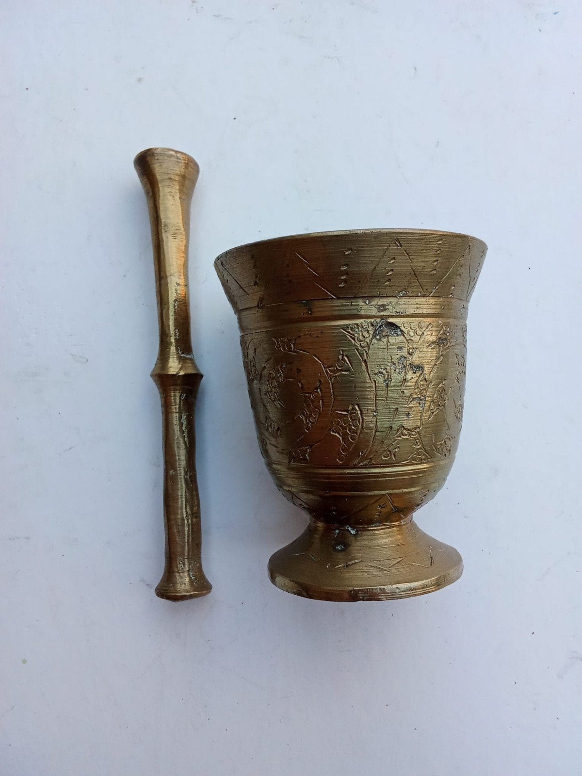 Antieke Bronzen Vijzel met Stamper - Gedetailleerd & Massief, Ophalen of Verzenden