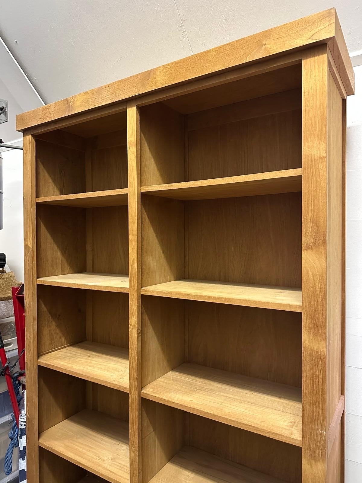 Teakhouten Boekenkast - H234.5 x B134 x D41.5 cm, Ophalen, Met plank(en), Gebruikt, 100 tot 150 cm