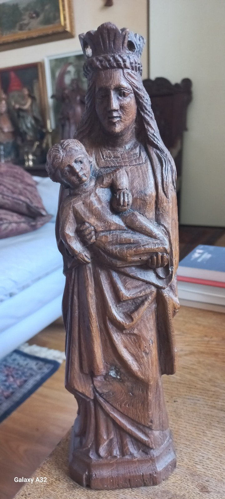 Mariabeeldje eiken 19e eeuw., Ophalen of Verzenden