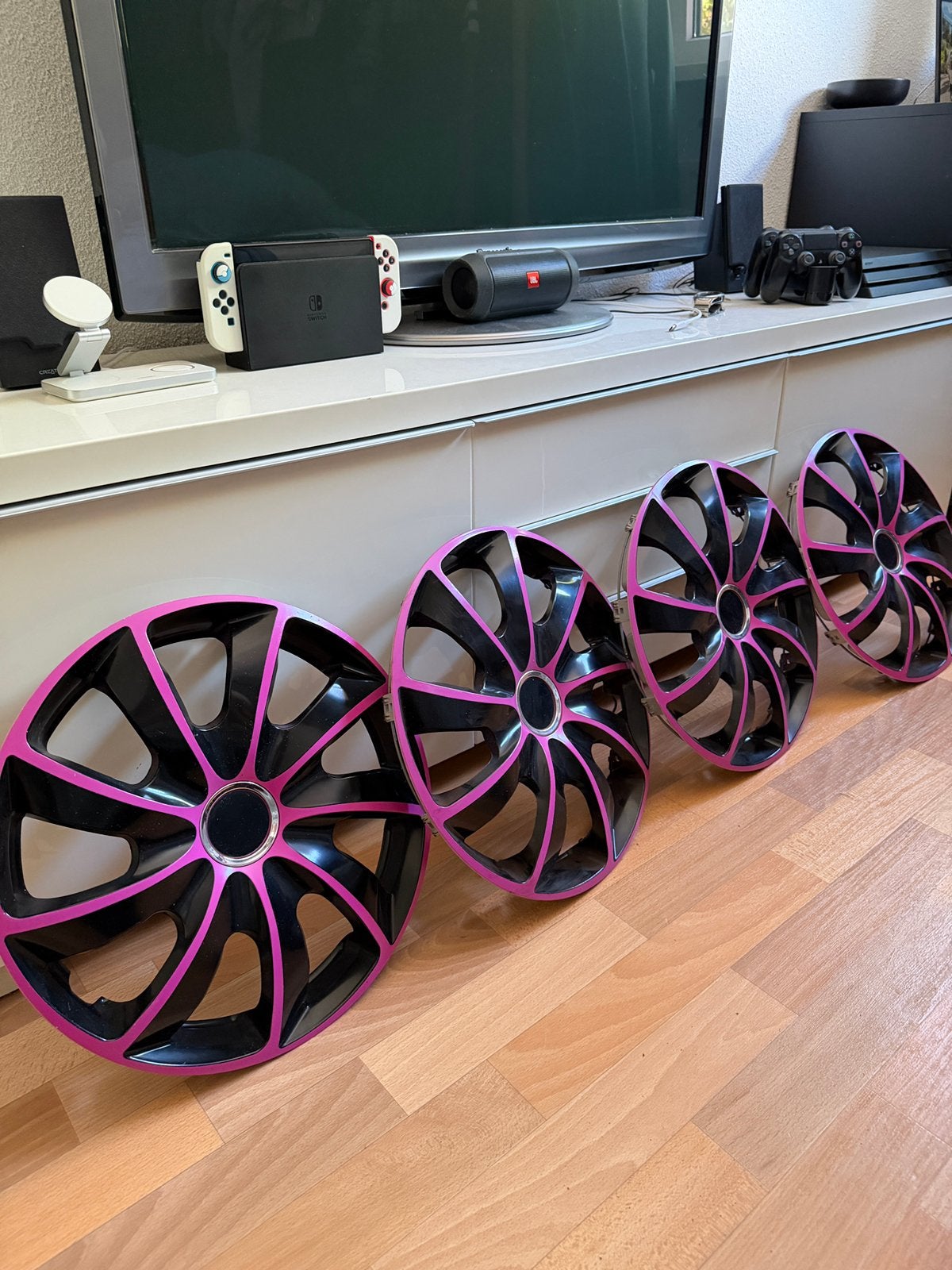 Roze 14 inch Wieldoppen, Ophalen, Zo goed als nieuw