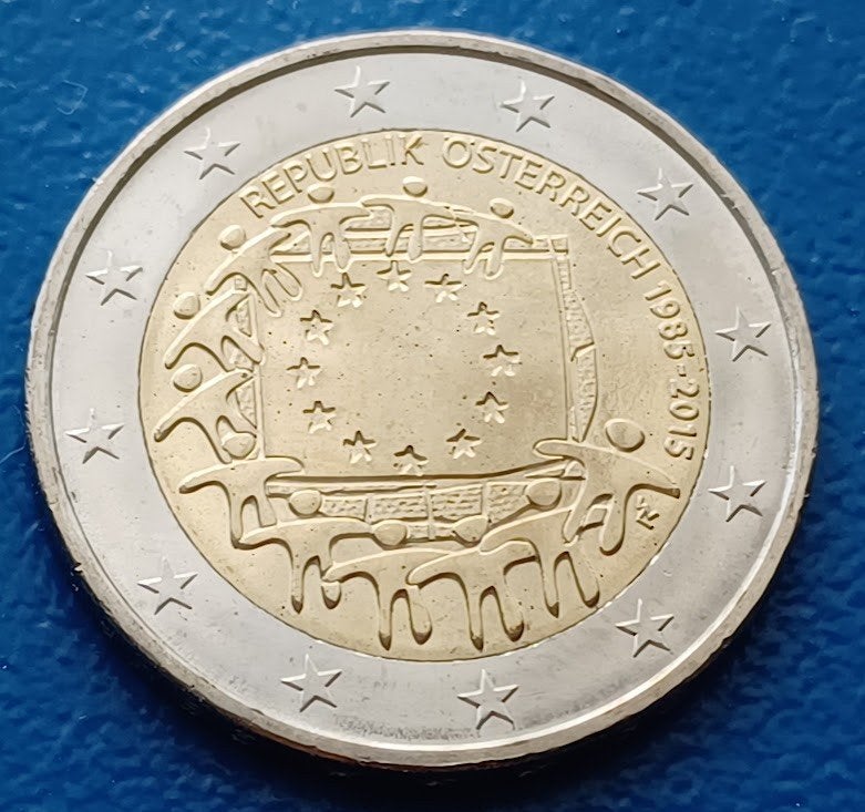Oostenrijk 2 Euro "Europese Vlag" - 2015 UNC, Postzegels en Munten, Munten | Europa | Euromunten, Verzenden, Oostenrijk, 2 euro