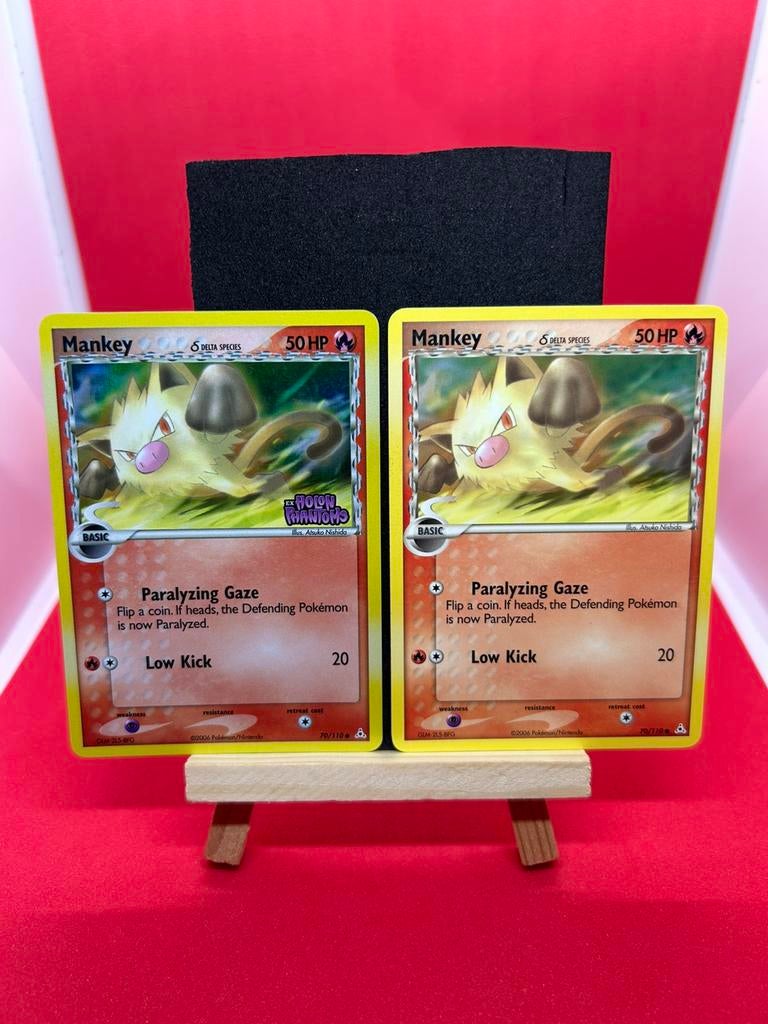 Mankey 70/110 EX Holon Phantoms + Stamped Reverse Holo, Ophalen of Verzenden, Zo goed als nieuw