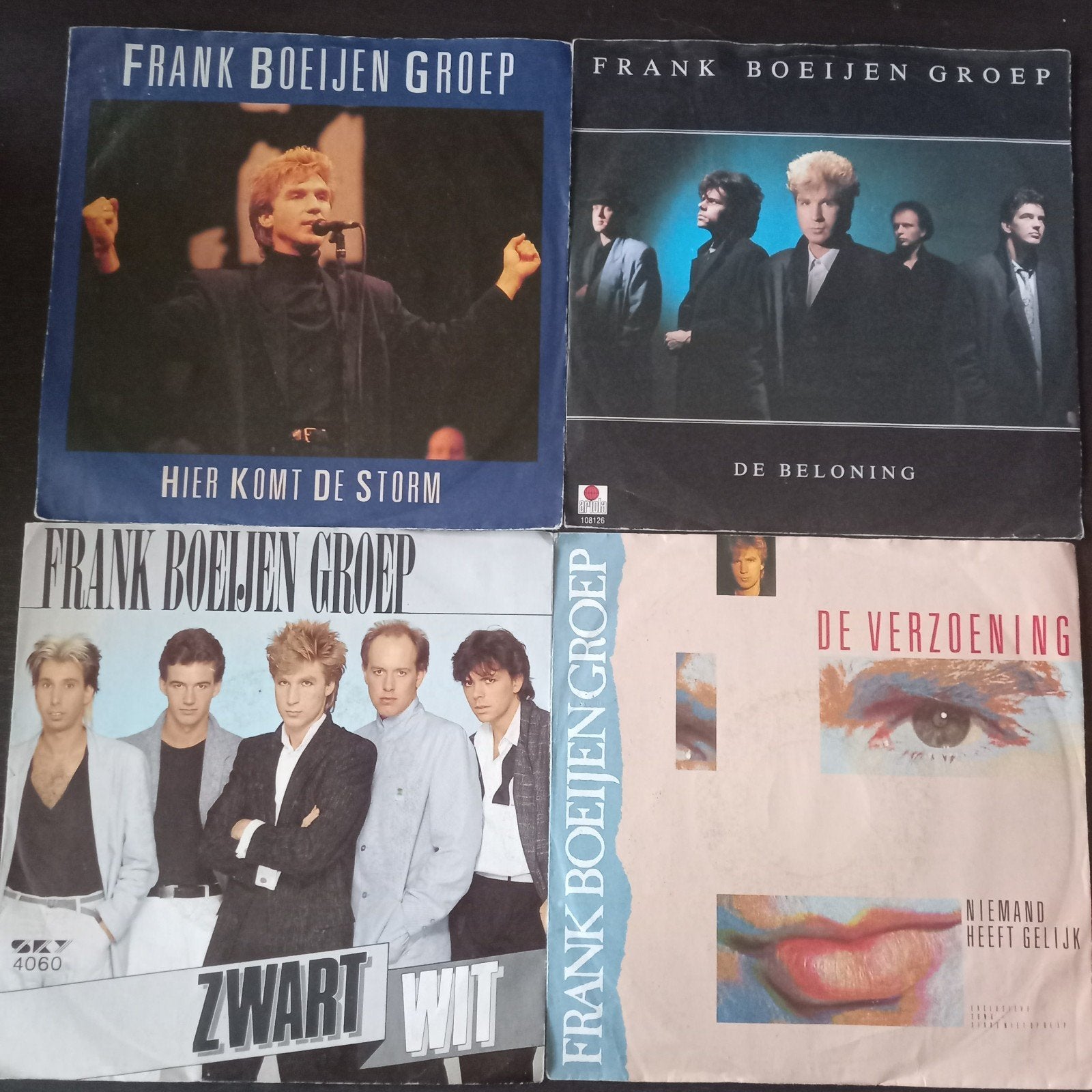 4 Frank Boeijen Groep Singles Nederpop jaren 80, Gebruikt, 7 inch, Ophalen of Verzenden, Nederlandstalig