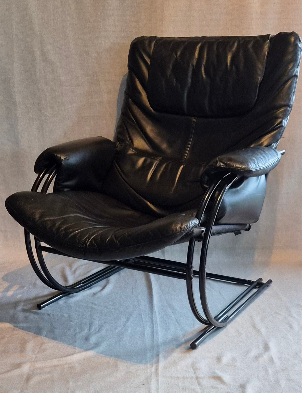 Vintage Lounge Chair Jan-Eric Bengtsson, Ophalen, Zo goed als nieuw, Leer