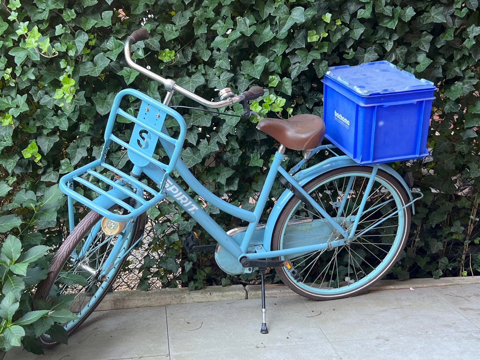 Spirit transportfiets met voordrager en krat, Terugtraprem, Gebruikt, Versnellingen, 50 tot 53 cm