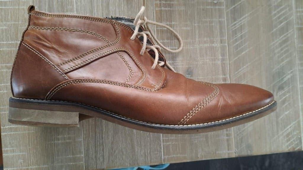 Leren heren schoenen, Ophalen, Bruin, Zo goed als nieuw, Veterschoenen