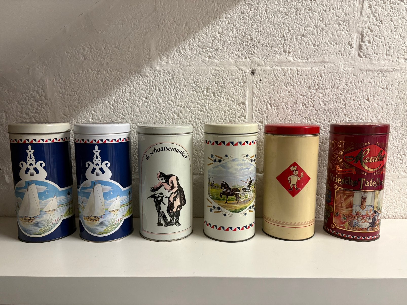 5 vintage beschuitbussen in mooie staat!, Ophalen of Verzenden, Zo goed als nieuw, Overige