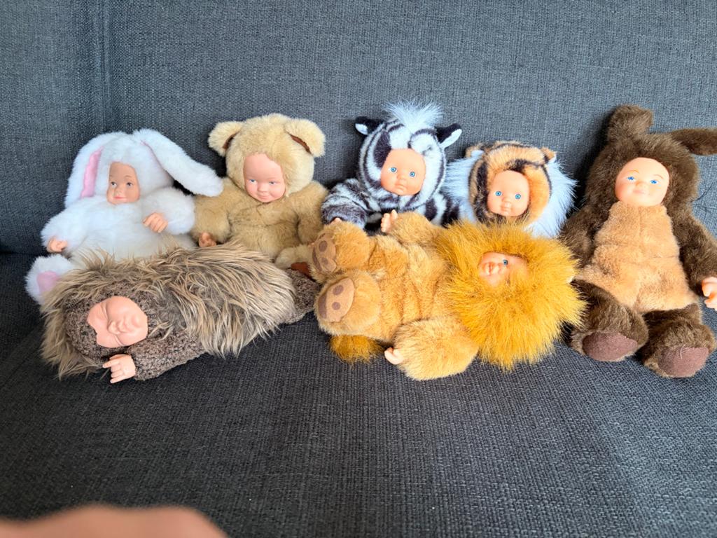 Anna Geddes poppen - 3 originele en 4 namaak, Kinderen en Baby's, Speelgoed | Poppen, Ophalen, Gebruikt, Overige typen