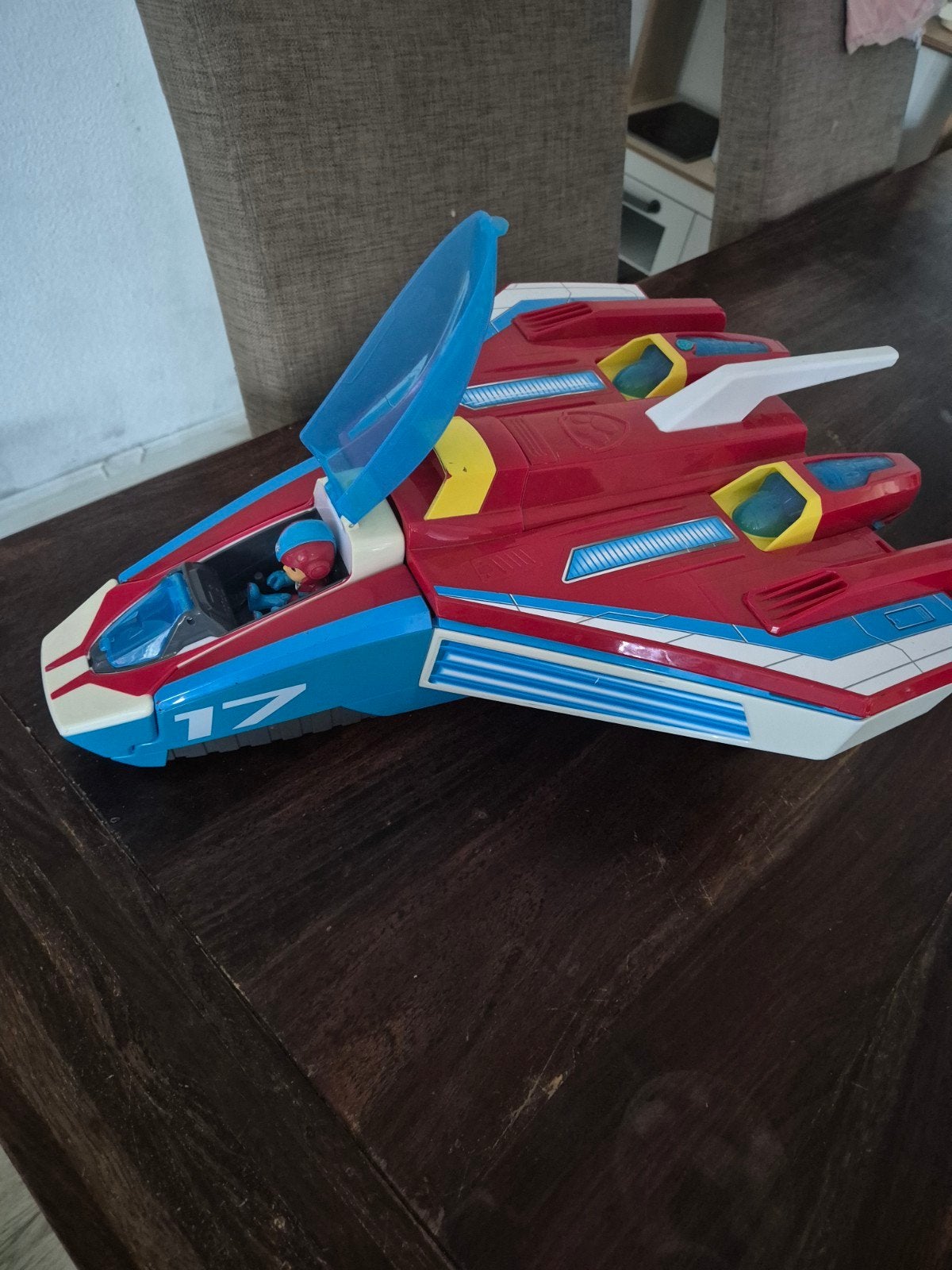 Paw Patrol Super Pups Jet met piloot figuur, Ophalen, Gebruikt
