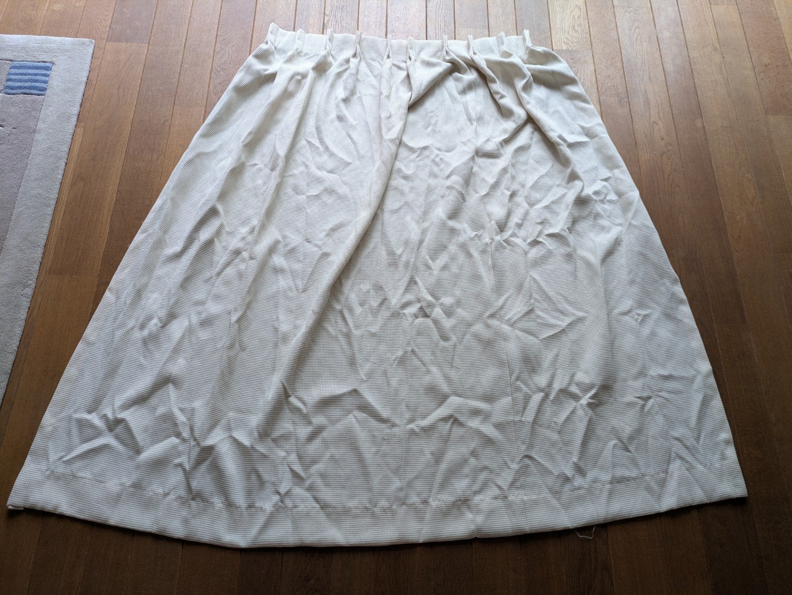 Crèmekleurig Hema gordijn, 90x160 cm, handmatig ingekort, Huis en Inrichting, Stoffering | Gordijnen en Lamellen, Ophalen, 90 cm