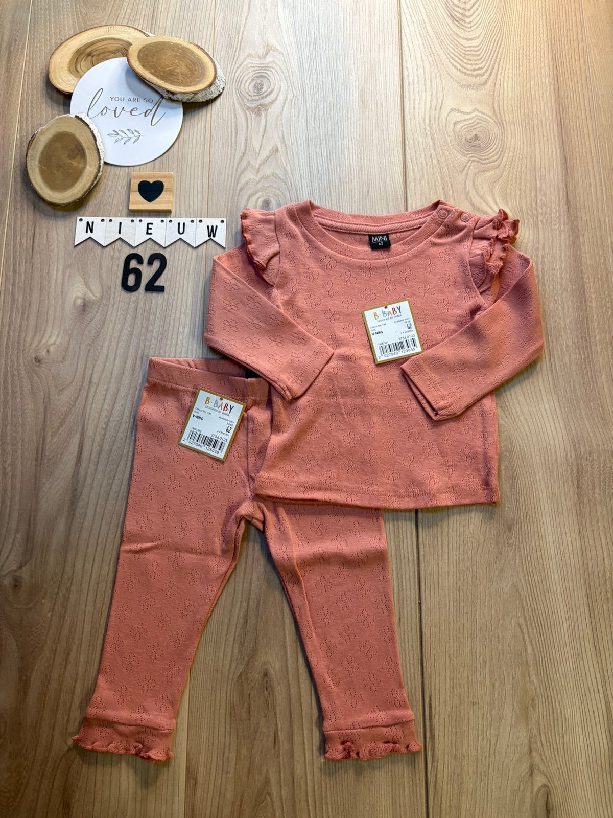 Baby meisje setje broekje shirtje roze Wibra maat 62, Ophalen of Verzenden, Nieuw, Meisje, Setje