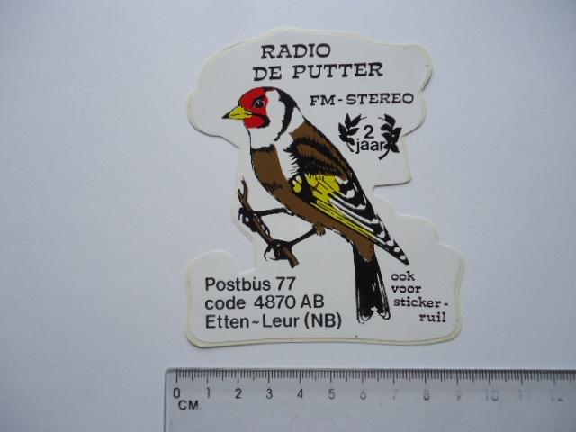 sticker oud PIRAAT RADIO De Putter etten leur vogel brabant, Verzenden, Zo goed als nieuw, Bedrijf of Vereniging